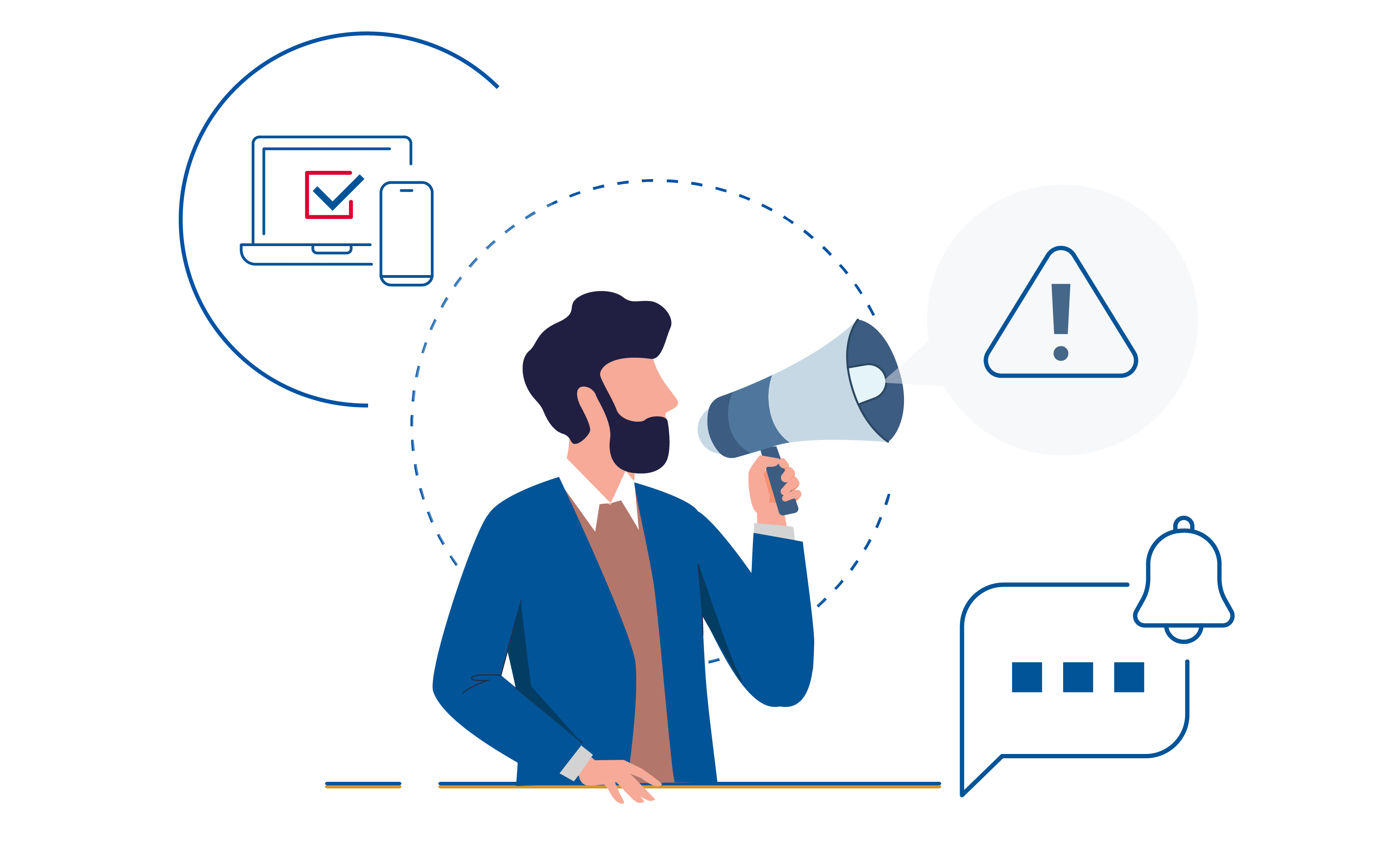 Grafika na której widać dwie osoby i znaki zapytania